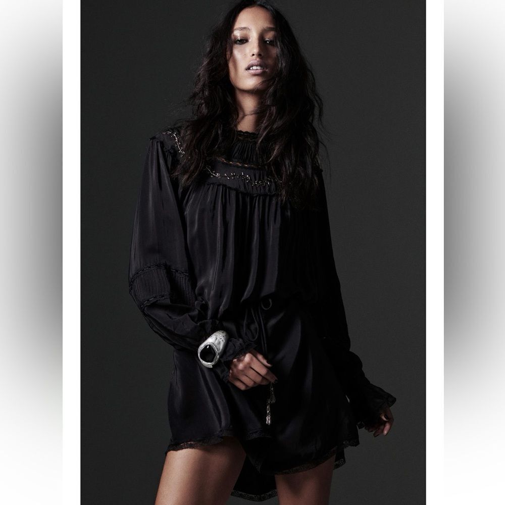 Zara embroidered mini dress
